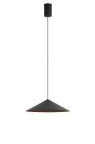 M9457  Cono 30cm Single Pendant, 10W LED, 3000K, Triac Dimmable, Black